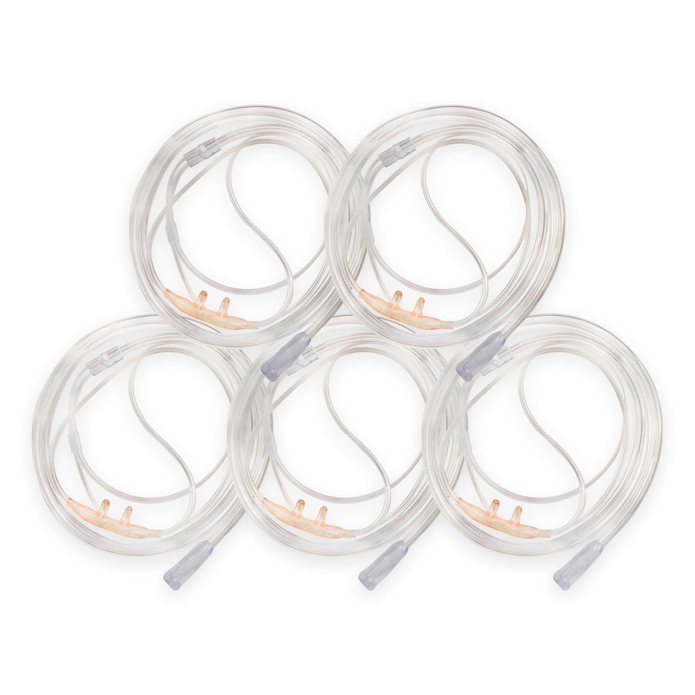 JWYN 5-pack Salter-style nasal cannula with 50 ft tubing for extended oxygen delivery