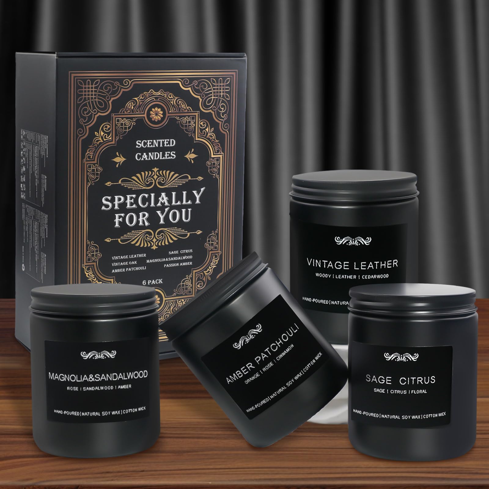 JXDLSQ candles set on desk creates a cozy workstation