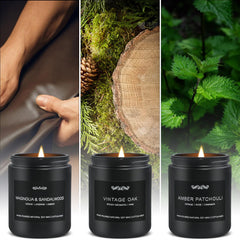 JXDLSQ Patchouli Amber candle creates a rich mood for study