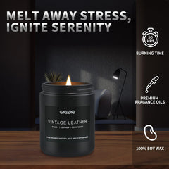 JXDLSQ Vintage Leather candle enhances masculine ambience