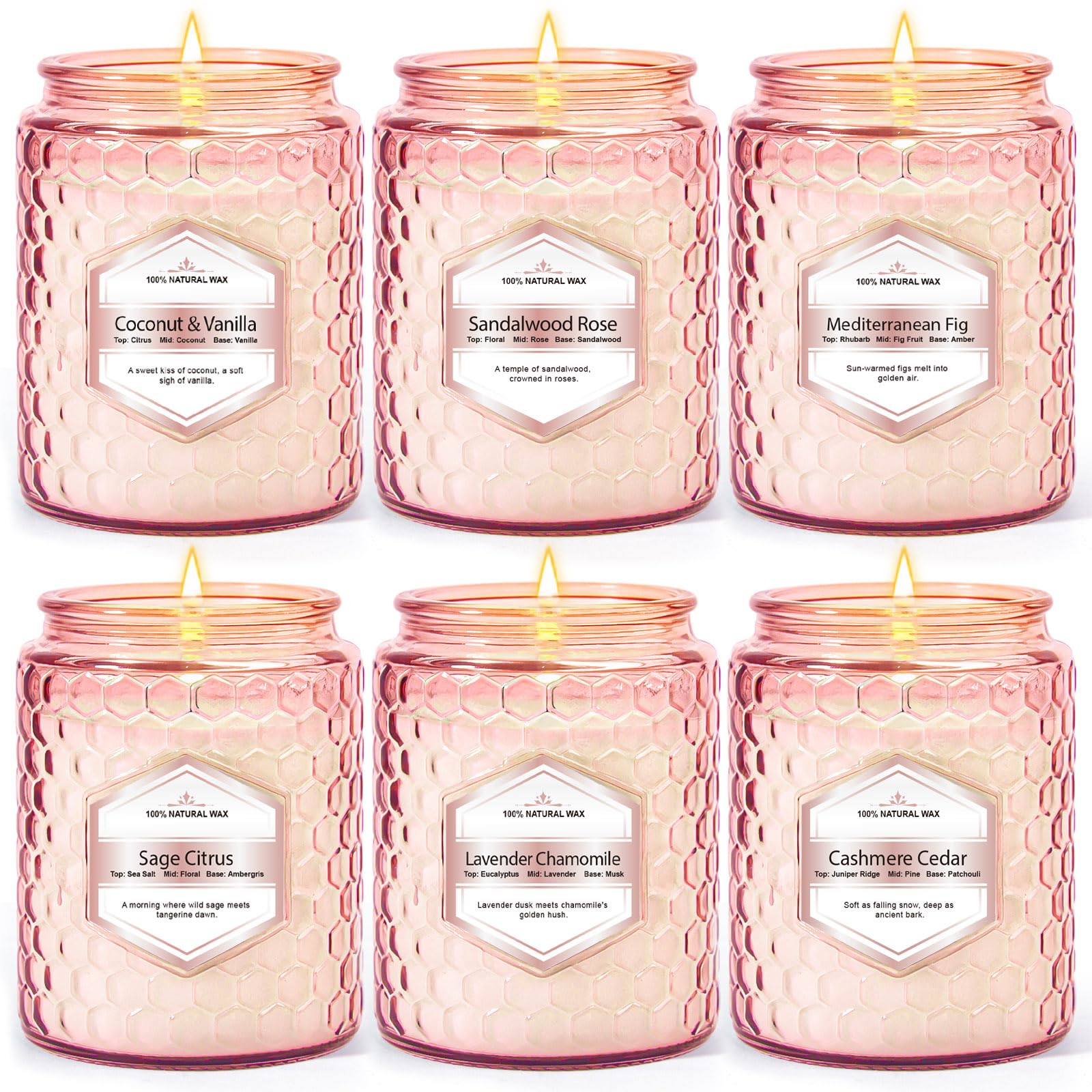 JXDLSQ six-pack soy wax candles in coconut vanilla create tropical ambiance in any room