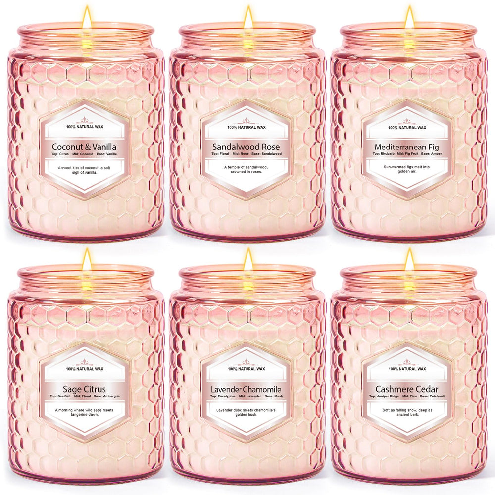 JXDLSQ six-pack soy wax candles in coconut vanilla create tropical ambiance in any room