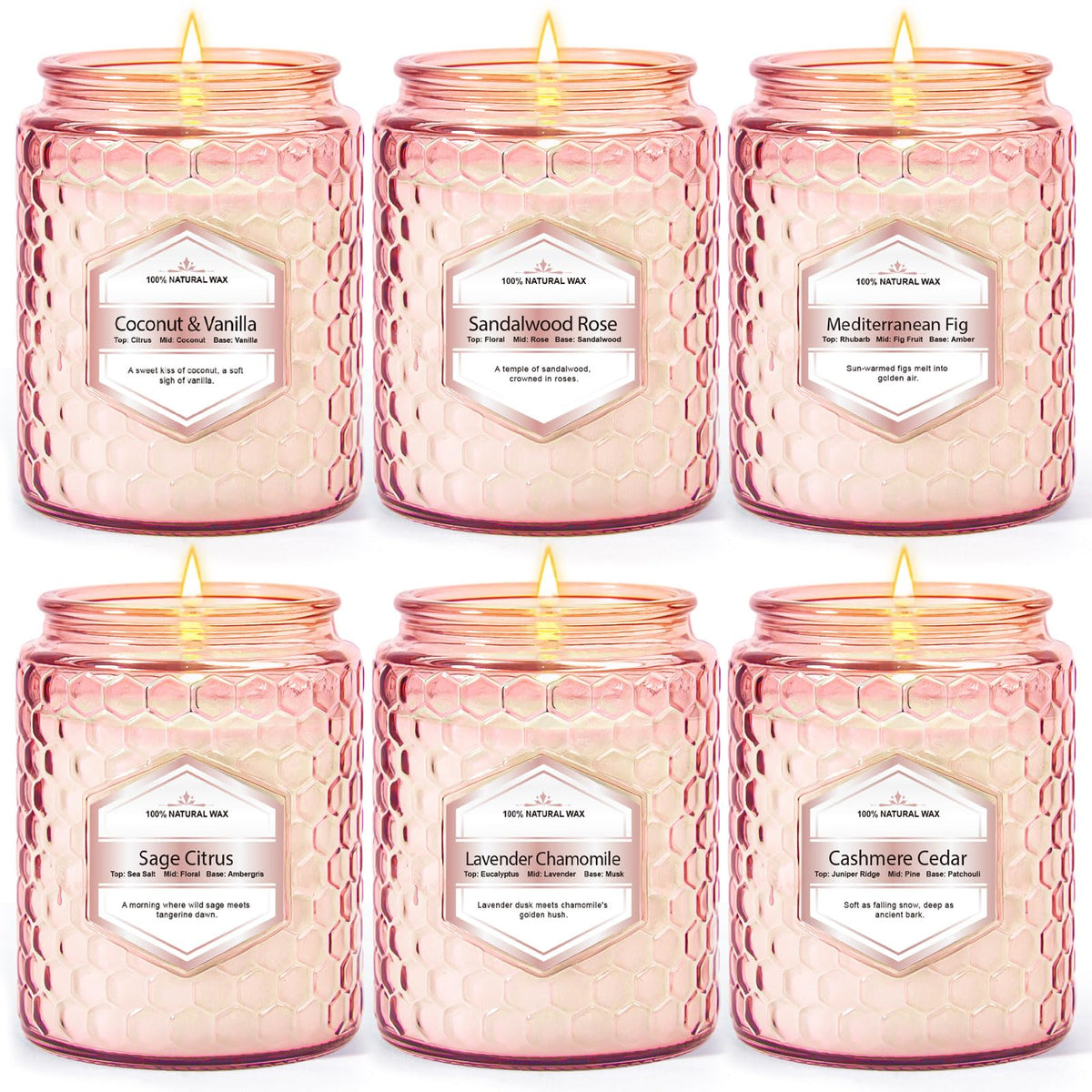 JXDLSQ six-pack soy wax candles in coconut vanilla create tropical ambiance in any room