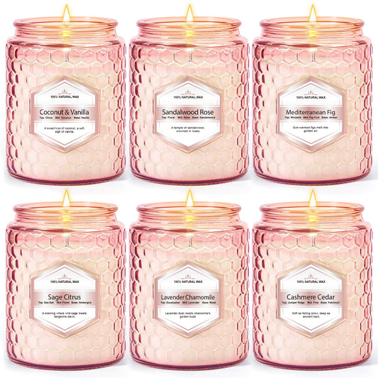 JXDLSQ six-pack soy wax candles in coconut vanilla create tropical ambiance in any room