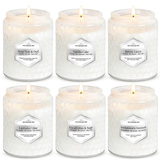 JXDLSQ 6-pack candles in Rose Noir Oud offer a luxurious home scent