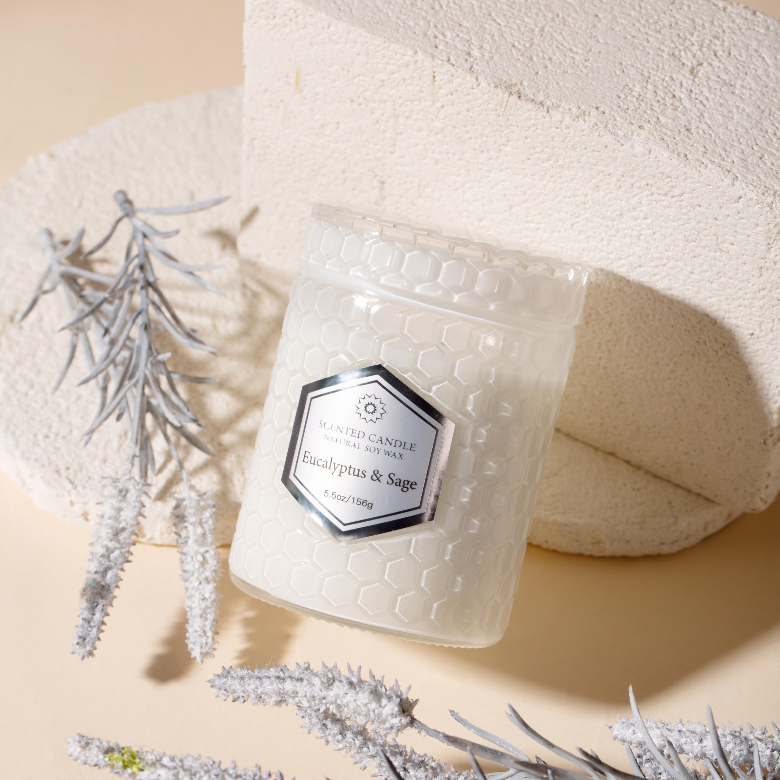 JXDLSQ eucalyptus sage candle jar helps purify air and calm the mind