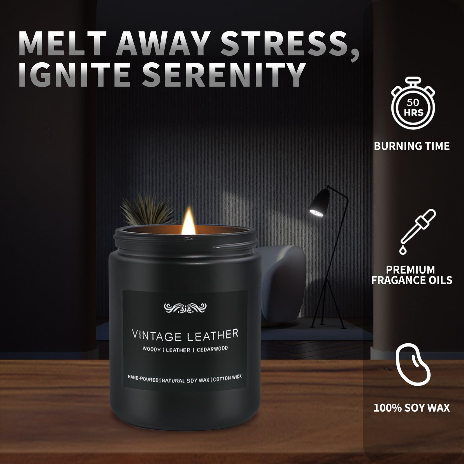 JXDLSQ Amber Patchouli candle fosters a calming evening atmosphere.