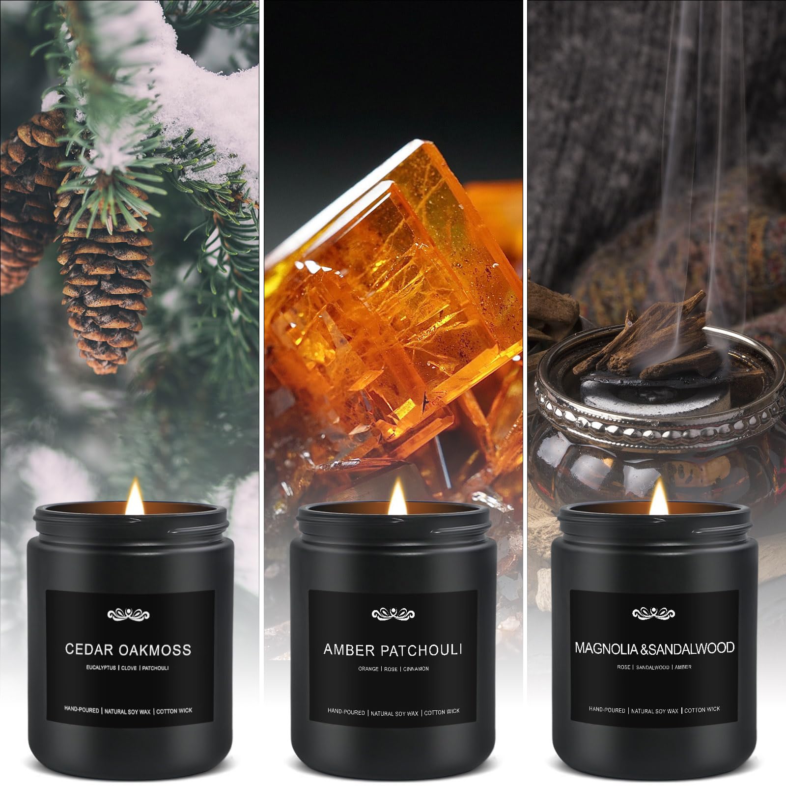 JXDLSQ Magnoli & Sandalwood candle delivers rich layered scent and depth.