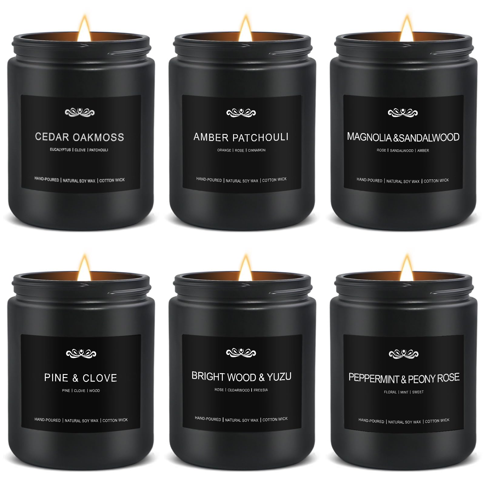 JXDLSQ six-pack candles packaging shows masculine design for gift-ready ambiance.