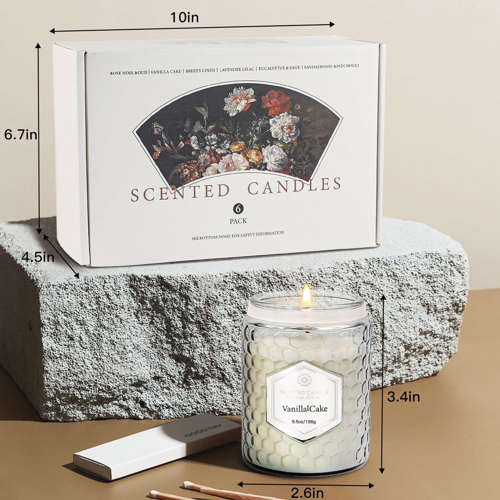 JXDLSQ Pure cotton wick candle burns evenly for longer enjoyment.