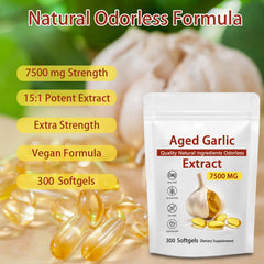 JXSVR odorless garlic softgels close-up showing gentle, stomach-friendly formula