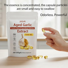 JXSVR softgel bottle being poured implies convenient daily dosage