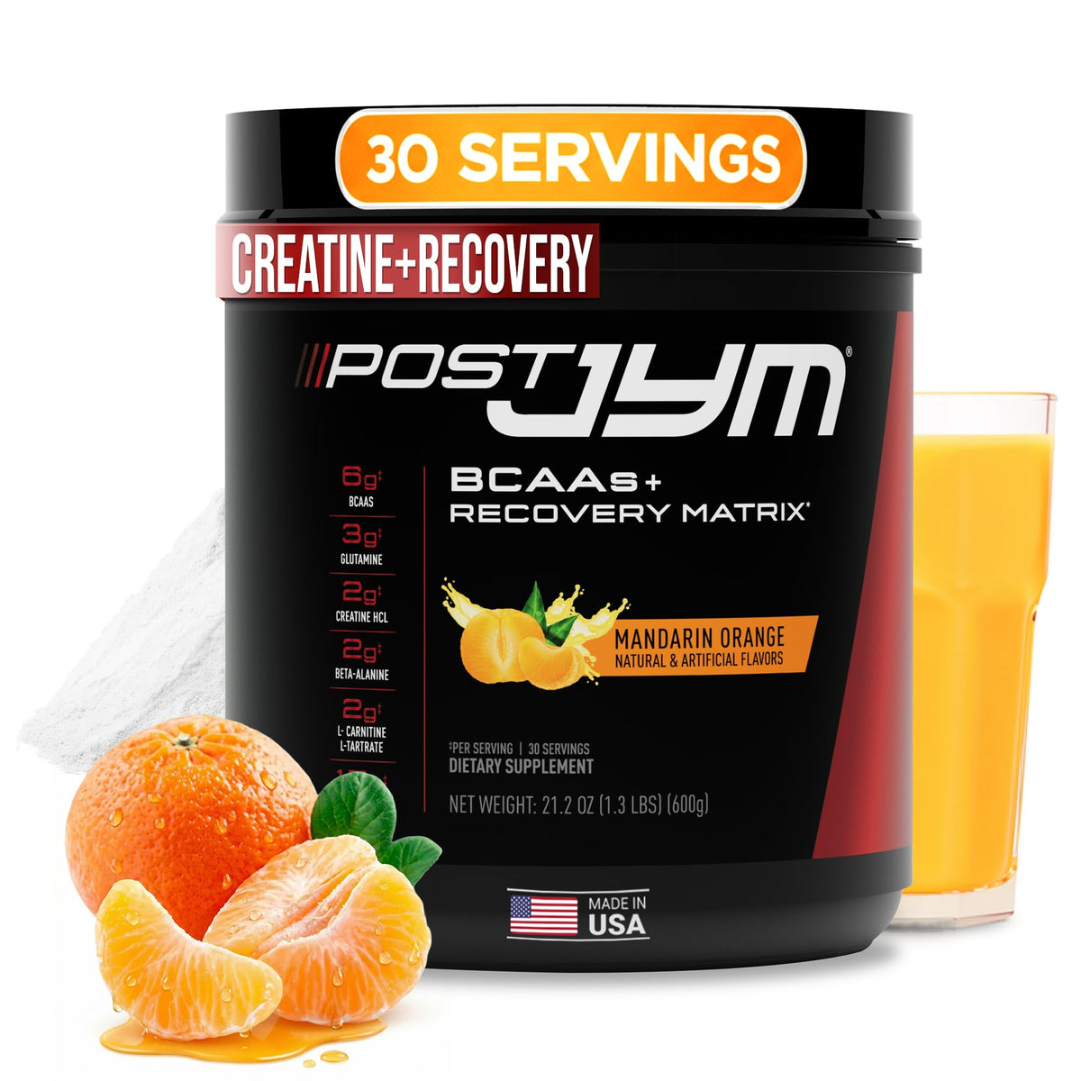 JYM Post JYM Active Matrix Mandarin Orange tub front supports post-workout recovery