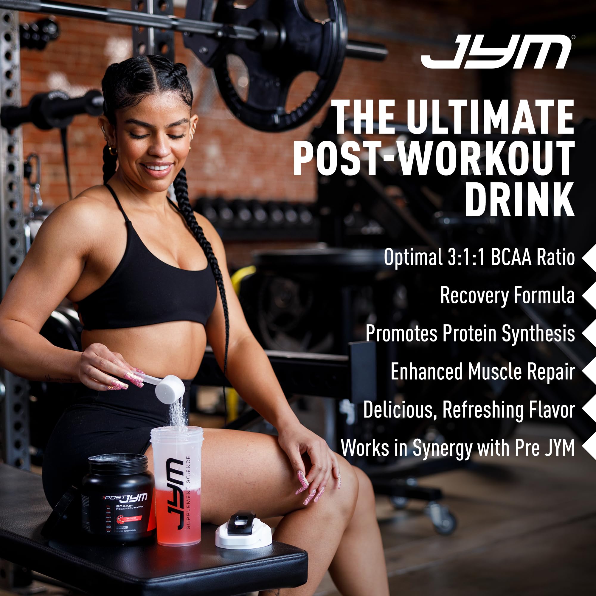 JYM Active Matrix after-workout formula supports faster recovery.