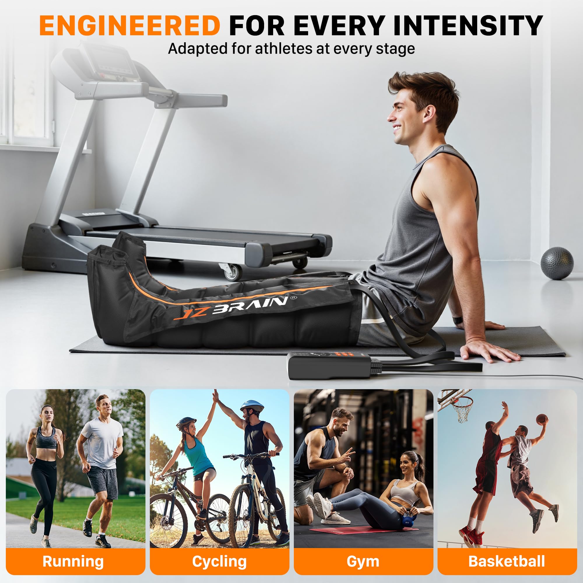 JZBRAIN eleven intensity levels provide precise comfort from gentle to deeper compression