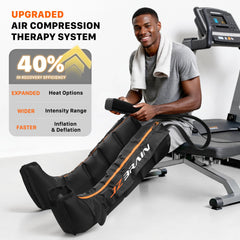 JZBRAIN sequential-pressure wave demonstrates smooth, rhythmic massage for leg recovery.