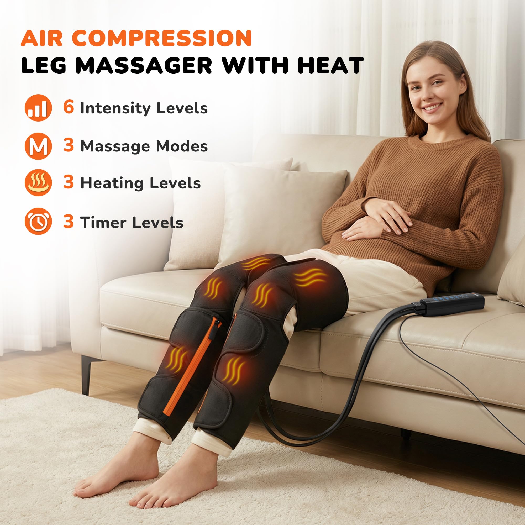 JZBRAIN knee-area airbag massager provides balanced pressure for knee comfort