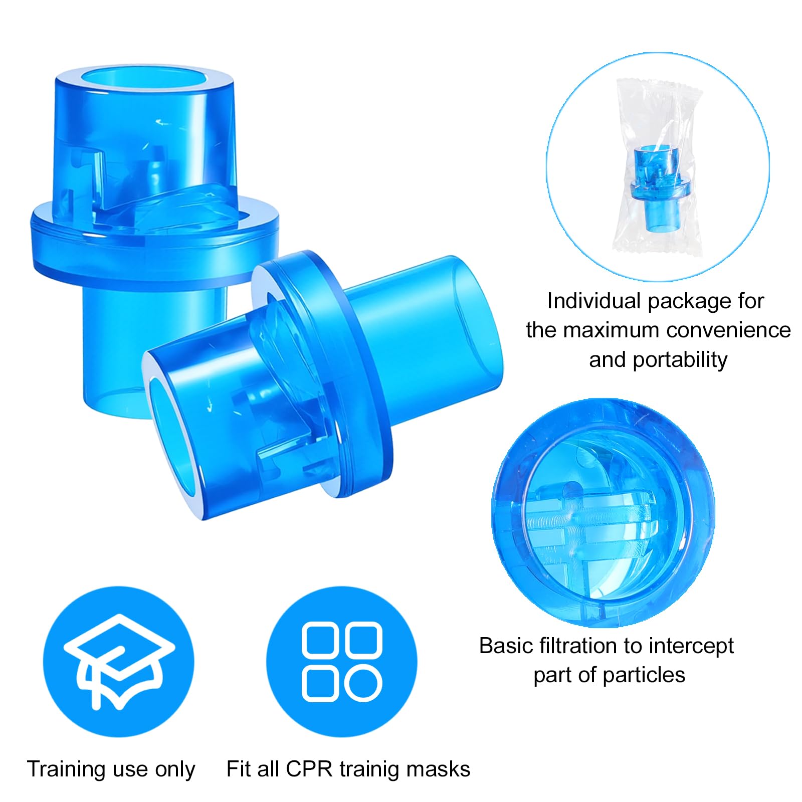 JZTKQTM valves fit most CPR masks for training setups.