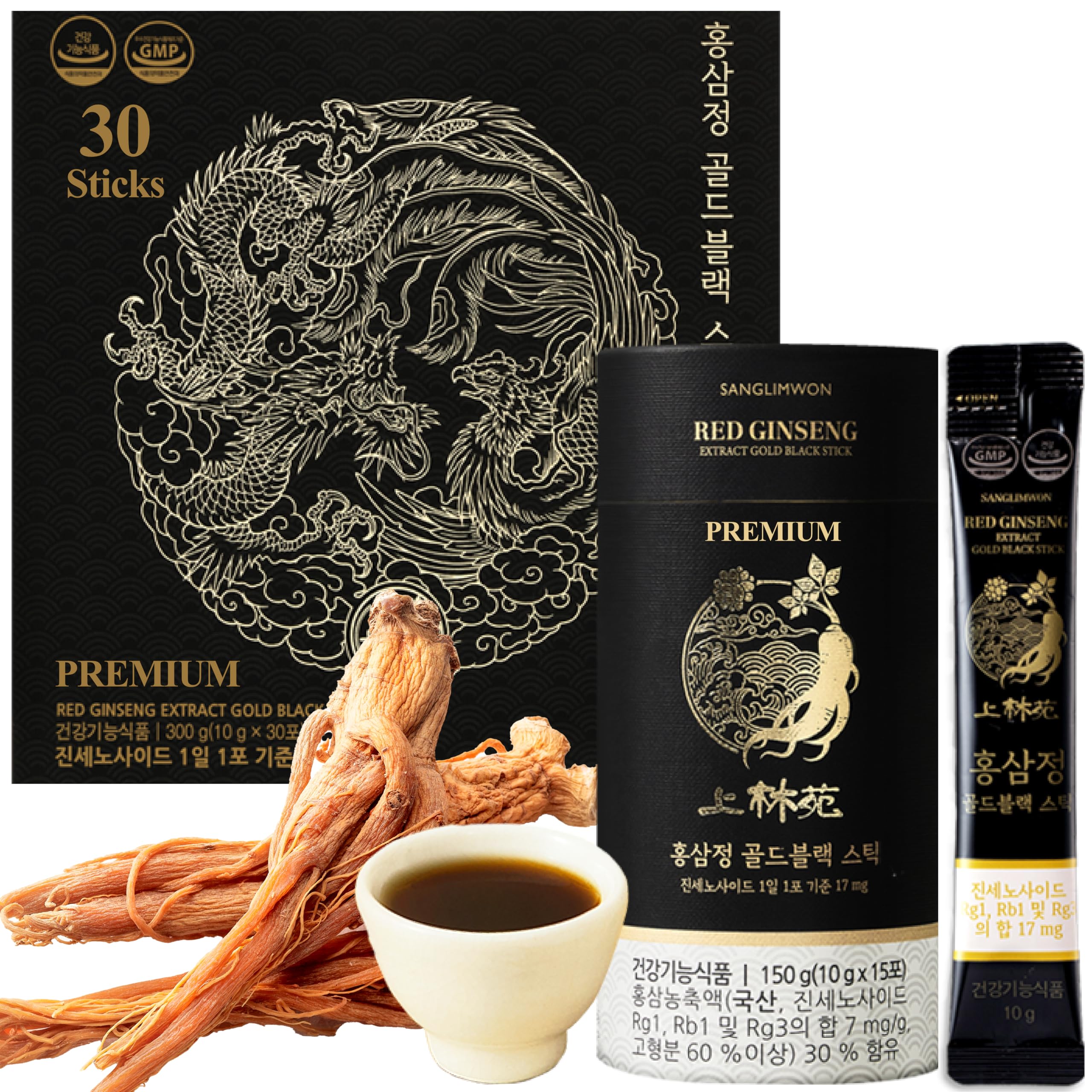 K Food Korean Food Sanglimwon Gold Black Stick gift box presents premium packaging for gifting occasions.