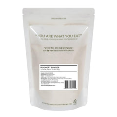 K-Herb mugwort powder closeup shows fine texture ideal for infusions