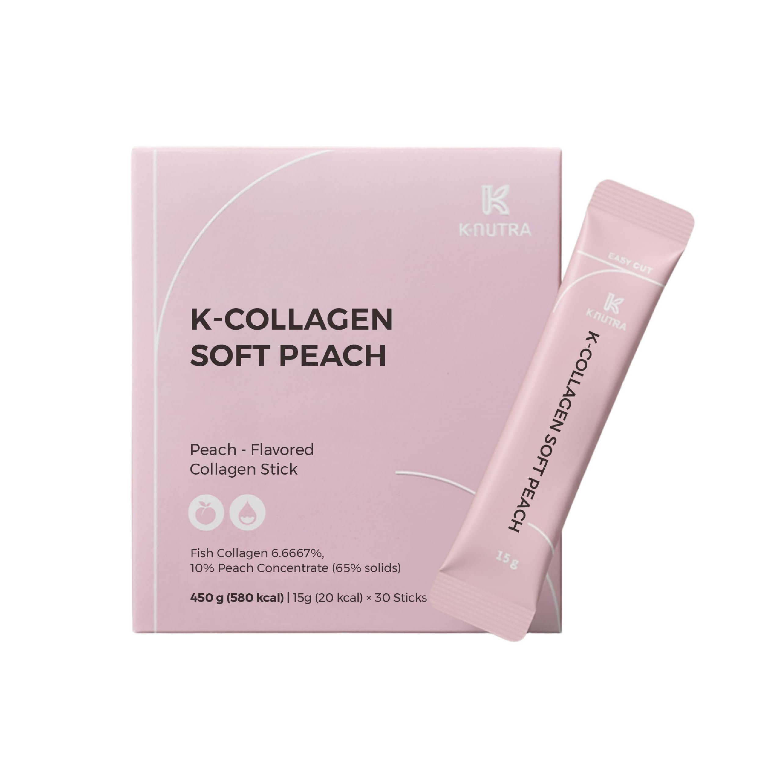 K-NUTRA K-Collagen Soft Peach stick for on-the-go beauty support and easy dosing.