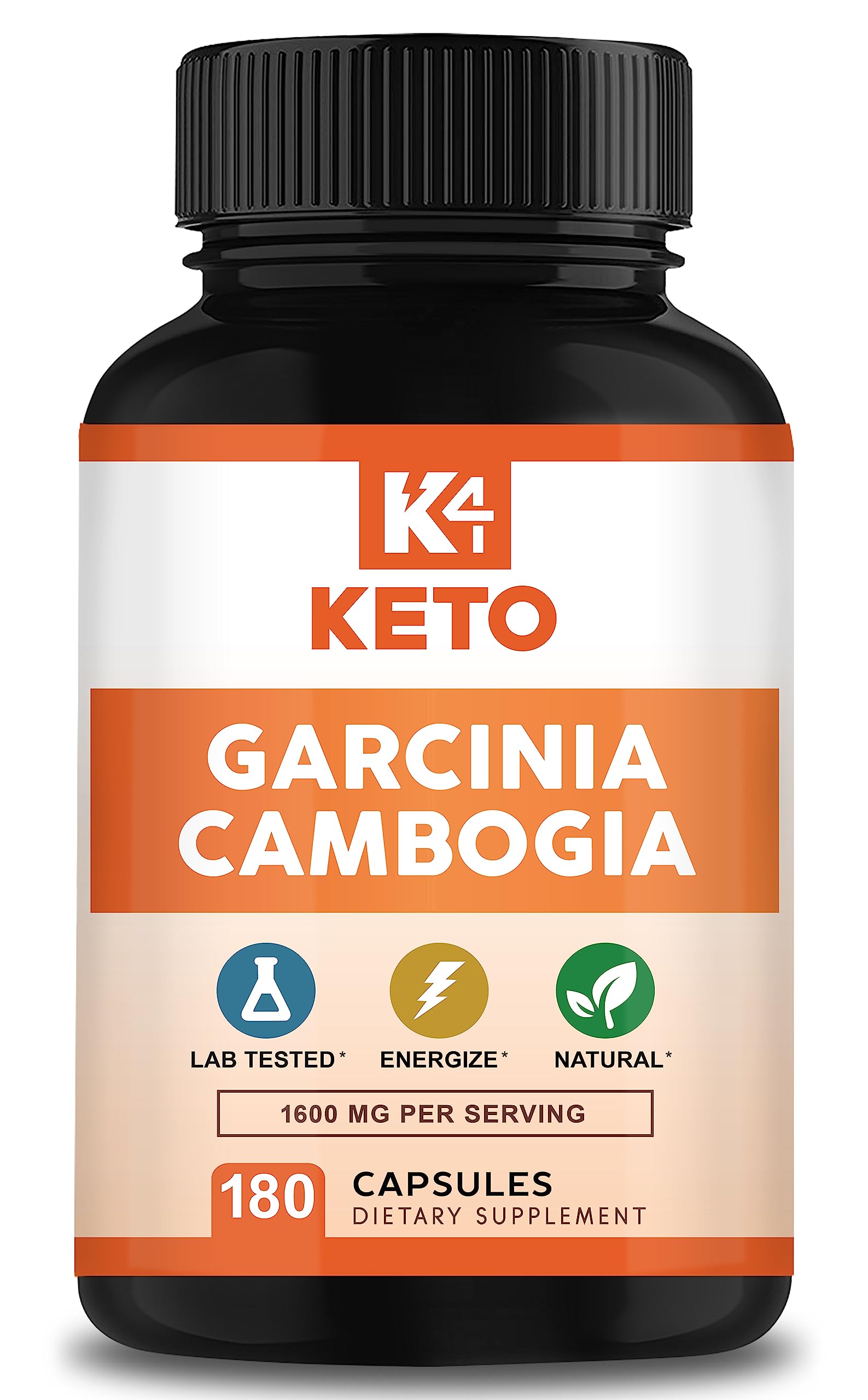 K4 Keto Garcinia Cambogia bottle – 90-day supply for potential energy support.