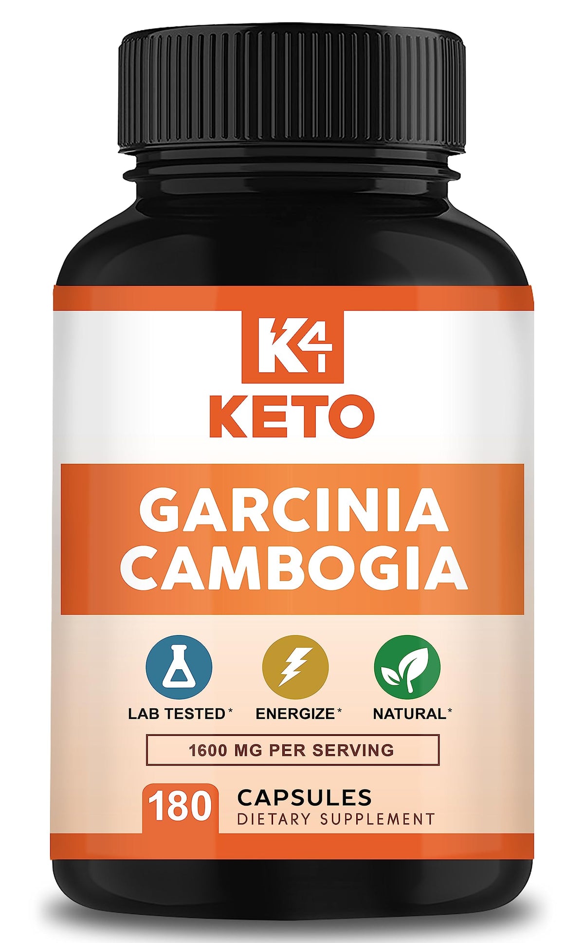 K4 Keto Garcinia Cambogia bottle – 90-day supply for potential energy support.