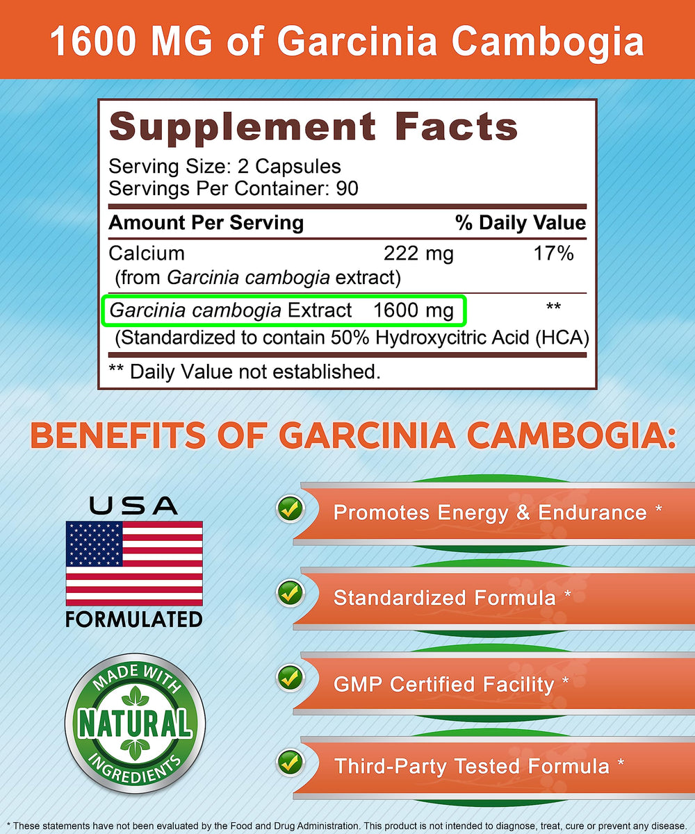 K4 Keto Garcinia Cambogia label close-up – shows 1600 mg per serving.