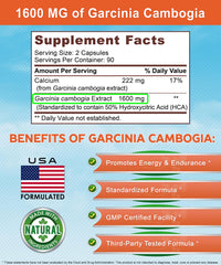K4 Keto Garcinia Cambogia label close-up – shows 1600 mg per serving.