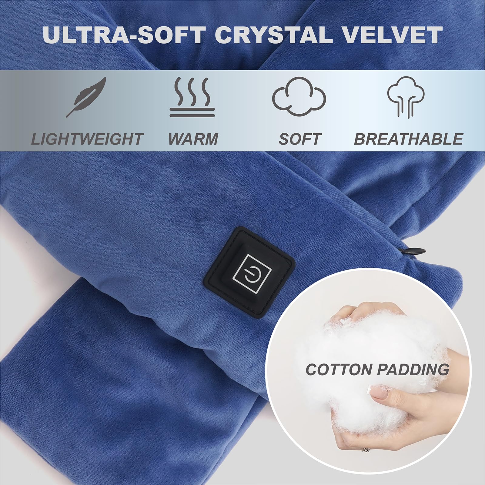 KADORVA neck wrap with three heat settings for personalized comfort.