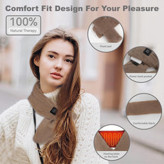 KADORVA scarf showing three heat levels for customizable comfort.