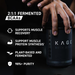 Kaged BCAAs being stirred in liquid with no foam.