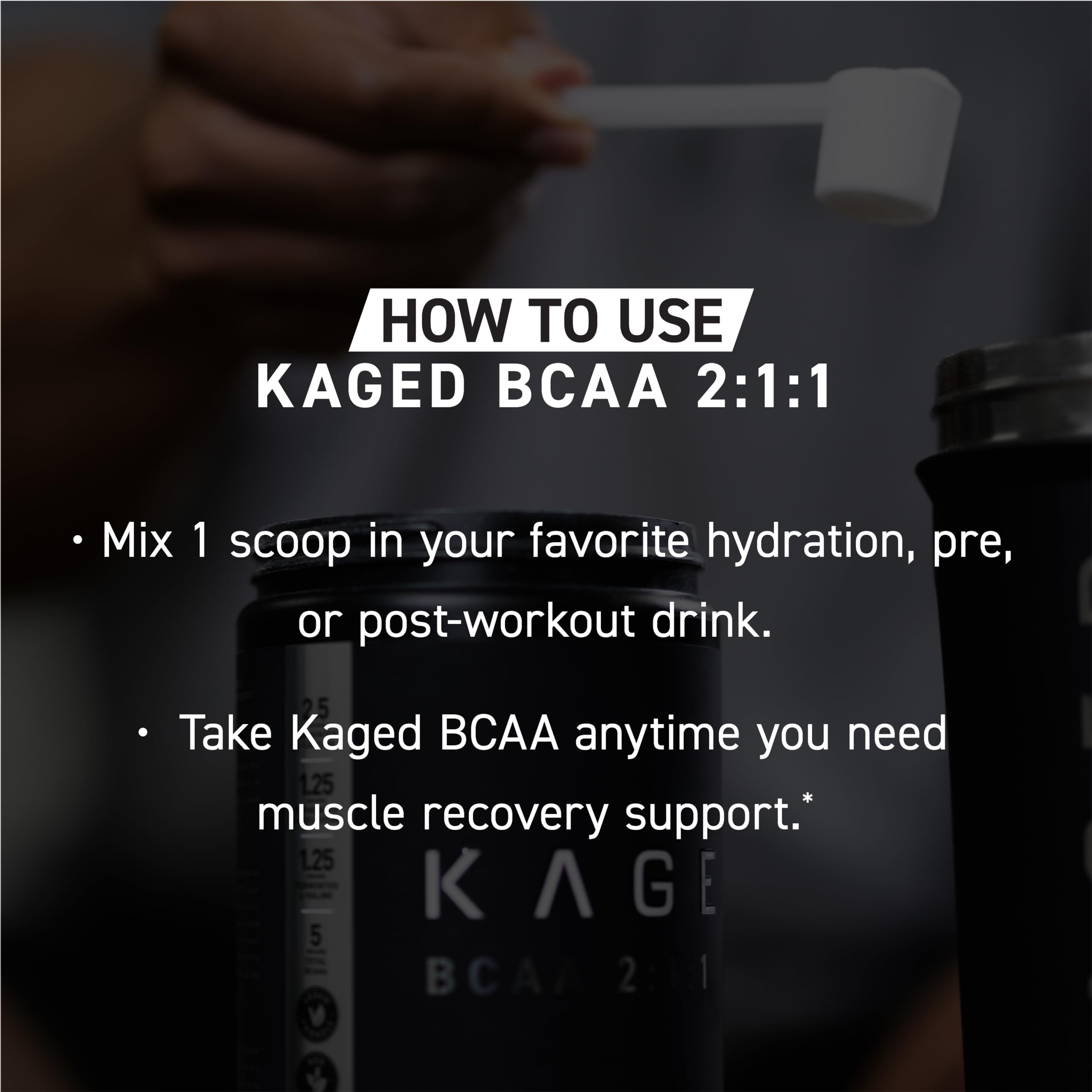 Kaged BCAAs third-party testing seal indicating purity.
