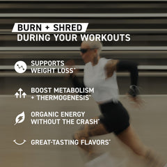 Kaged Clean Burn ingredients panel signals natural components powering metabolism and hydration.