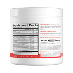 Kaged Clean Burn powder scoop on table demonstrates a ready-to-use serving for workouts.