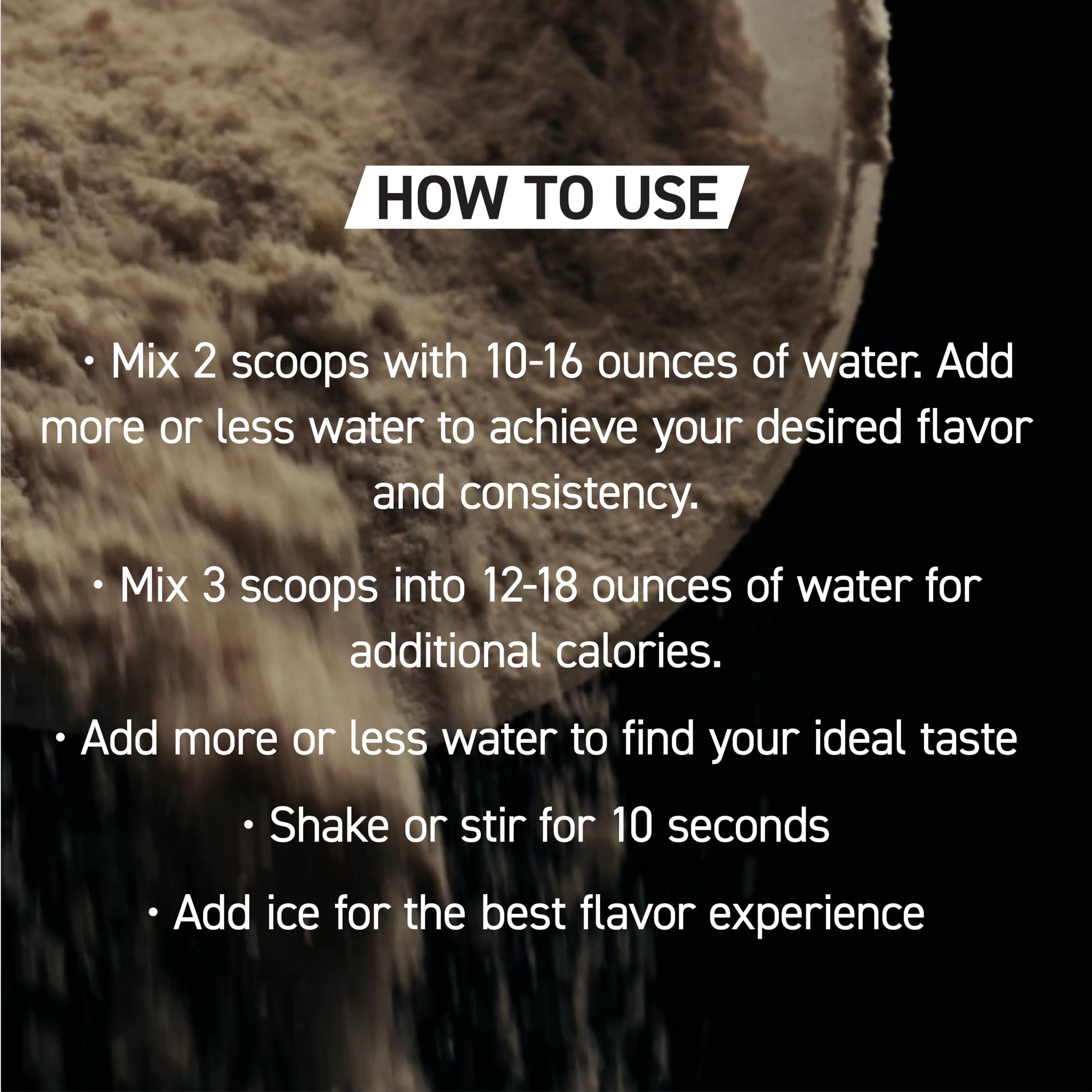 Close-up of Kaged Clean Meal powder texture and scoop for quick mixing.