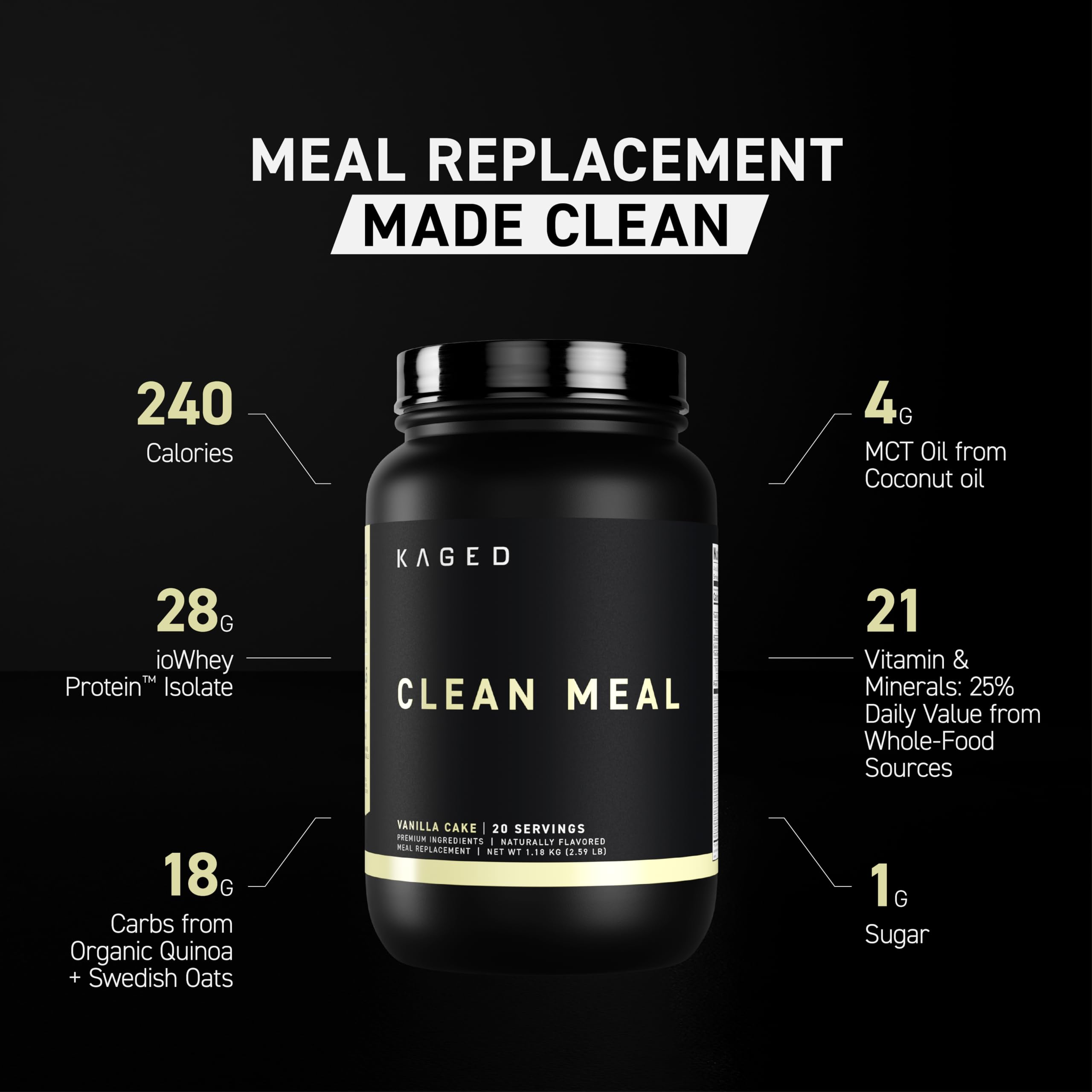 Two scoops of Kaged Clean Meal ready to energize your day.