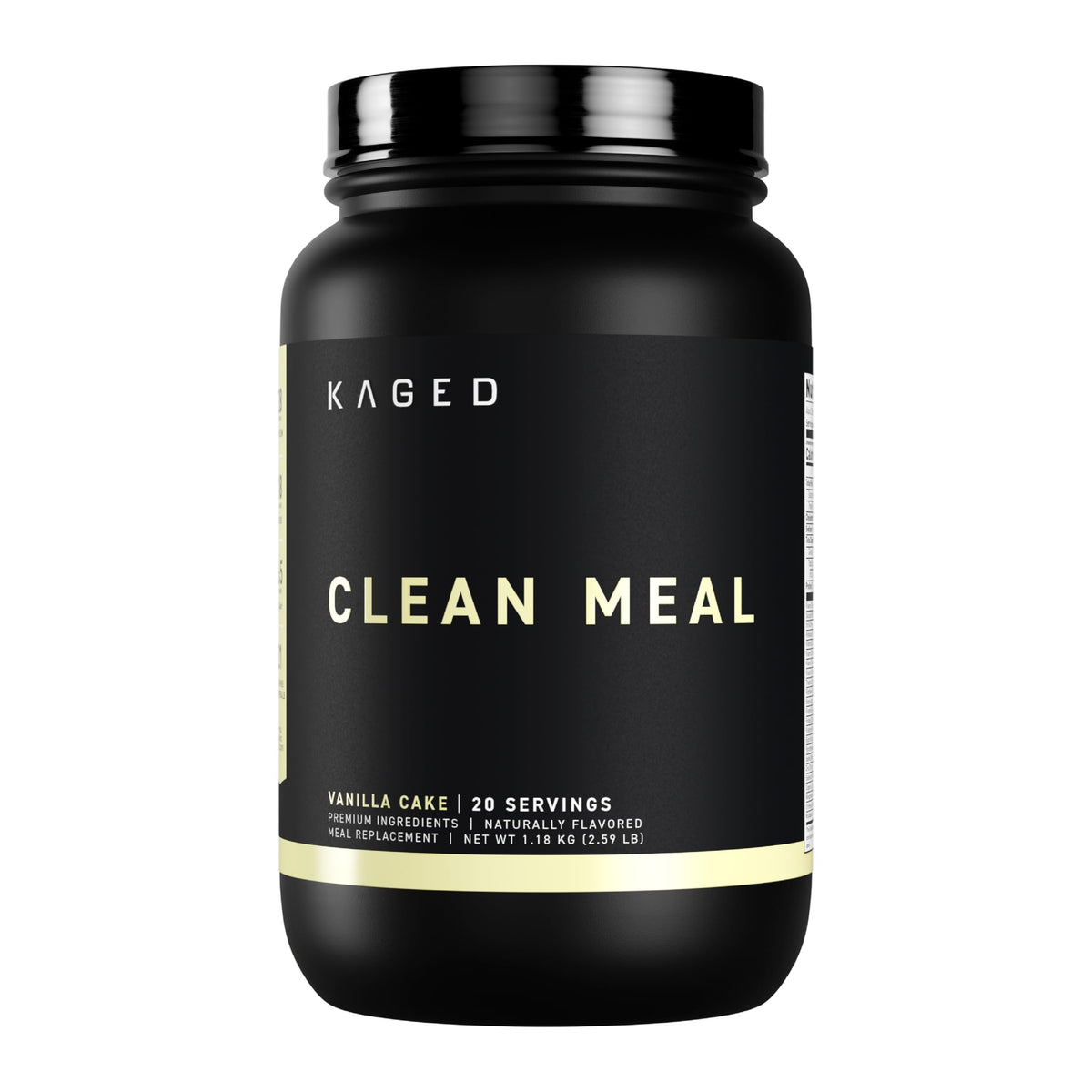 Kaged Clean Meal Vanilla Cake powder for a balanced breakfast.