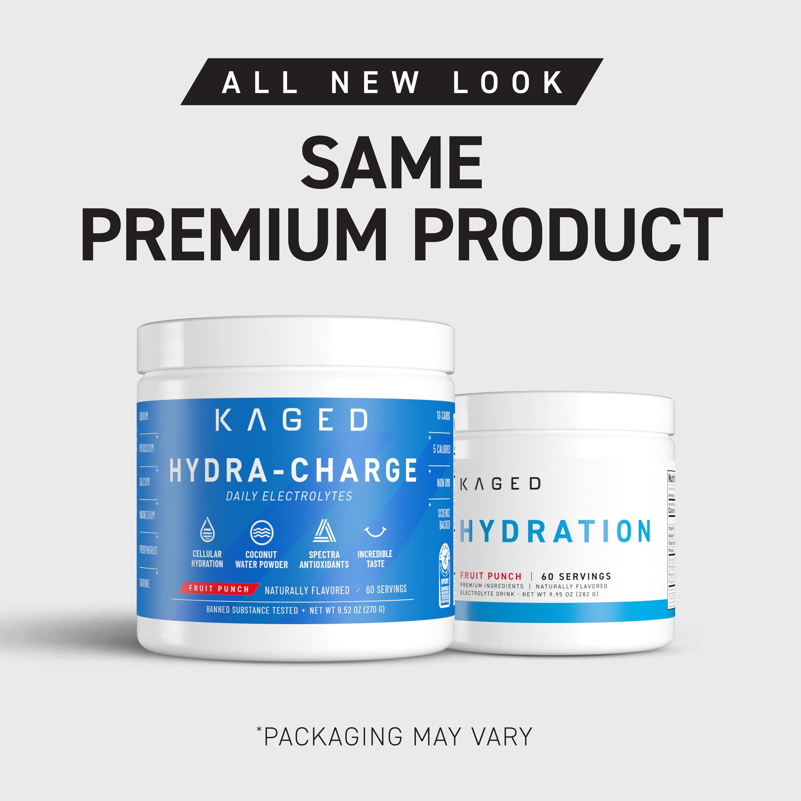 Spectra antioxidant blend label on Kaged Hydration packaging.