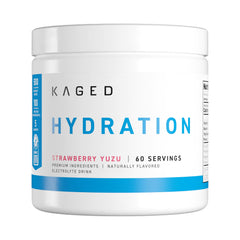 Kaged Hydration bottle with sugar-free powder ready to mix for workout hydration.