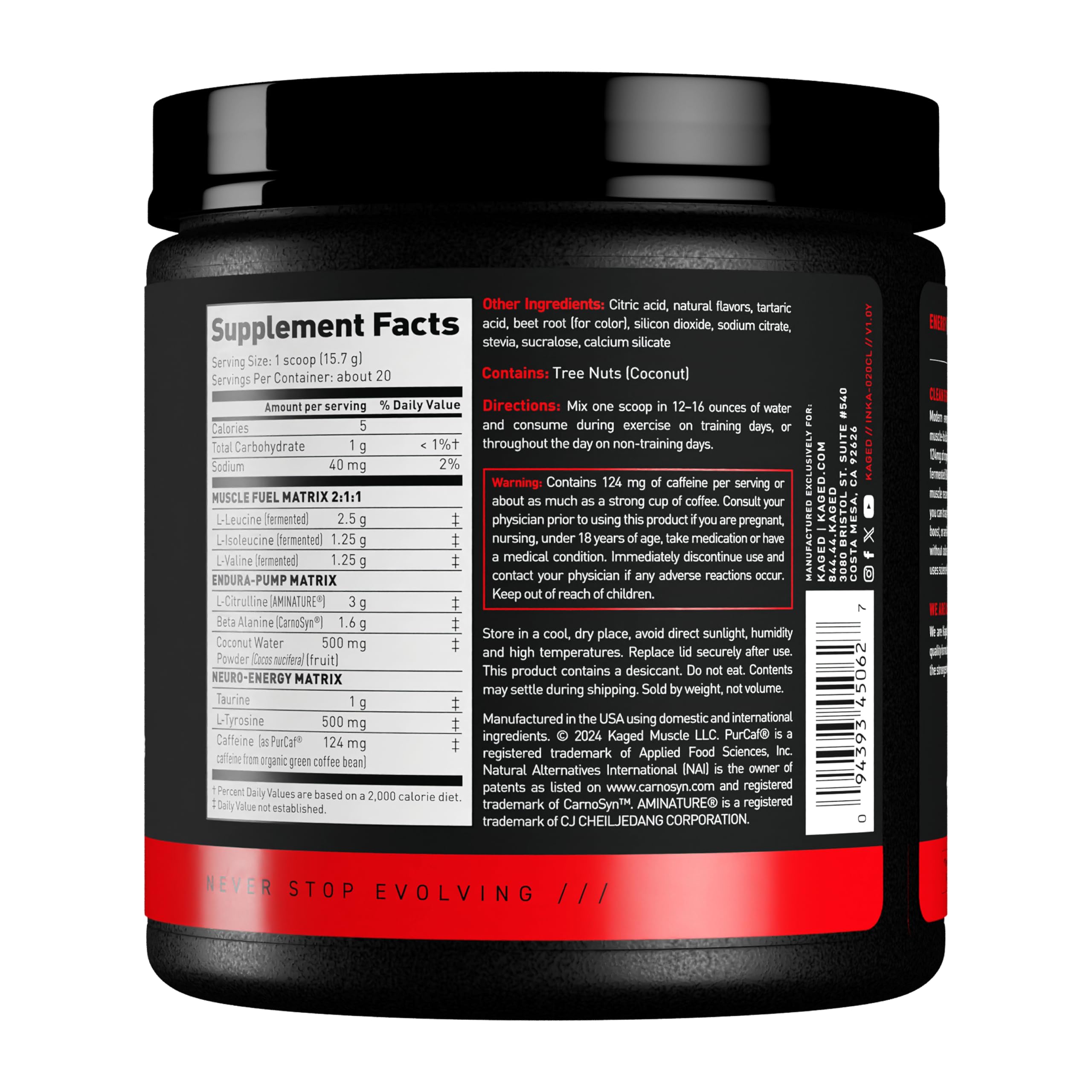 Athlete in gym using Kaged Intra-Workout Cherry Limeade during training