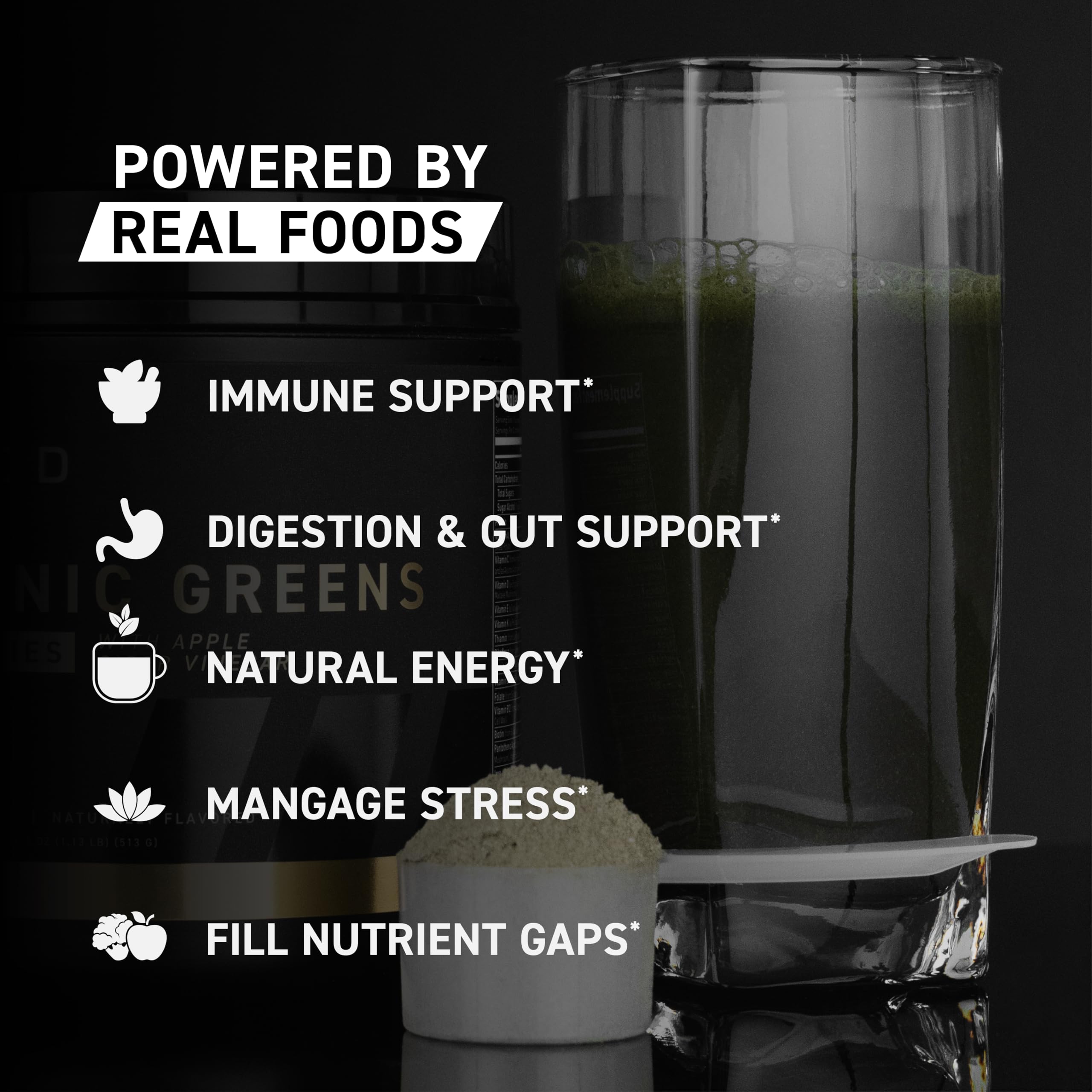 Ingredients label of Kaged Organic Greens Elite Berry highlights nutrients