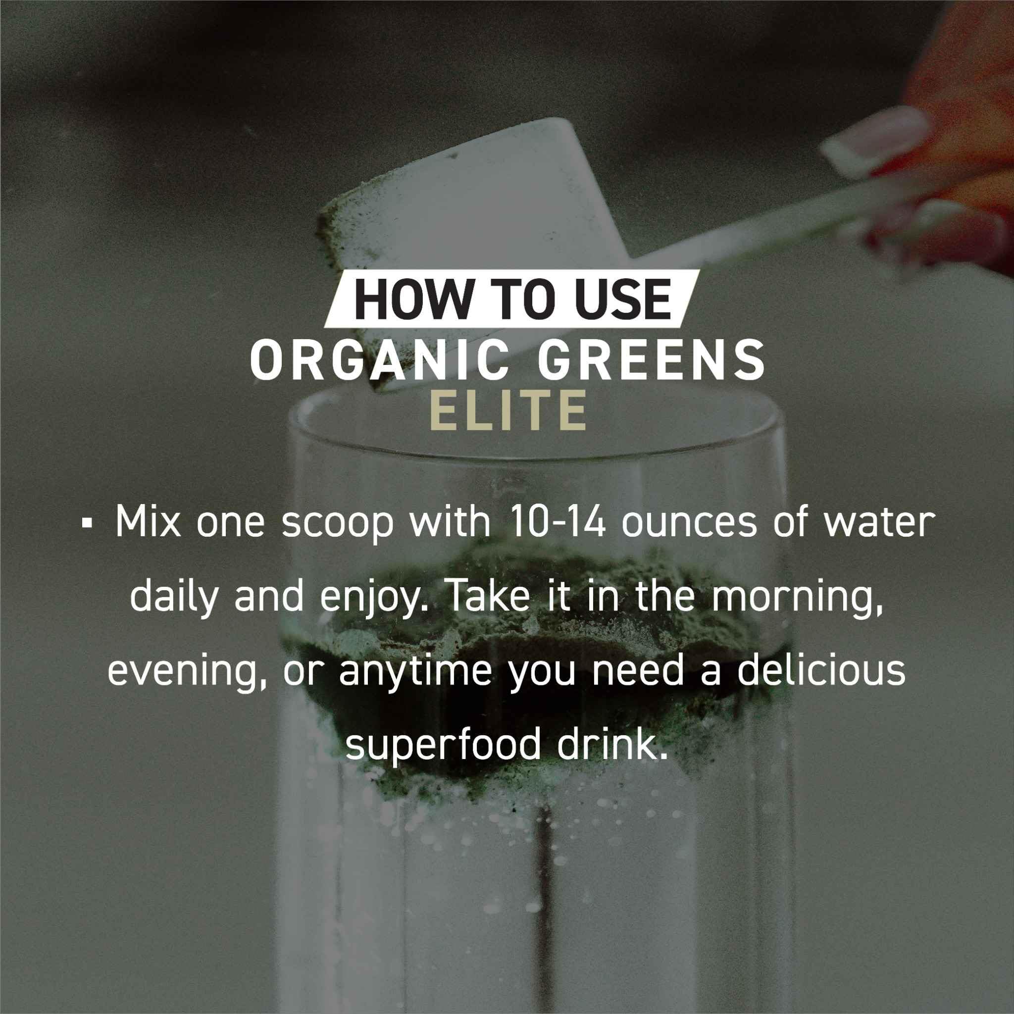 Kaged Organic Greens Elite Berry shake in glass for a refreshing daily ritual