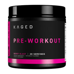 Kaged Original Pre Workout Berry Blast bottle for energy and focus during workouts.
