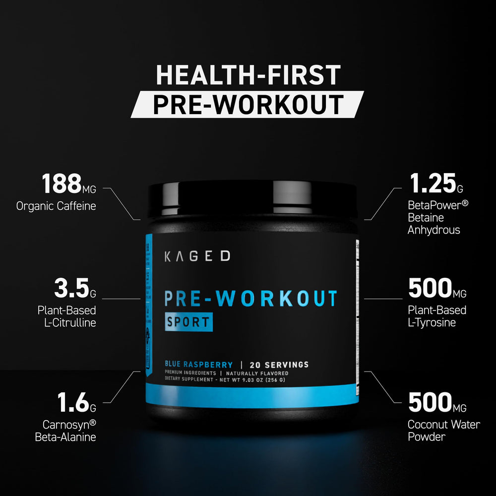 Kaged Pink Lemonade pre-workout scoop displayed for precise serving.