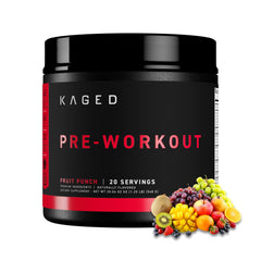 Kaged Original Preentrenamiento Fruta Punch, botella para energía sostenida durante entrenos intensos.