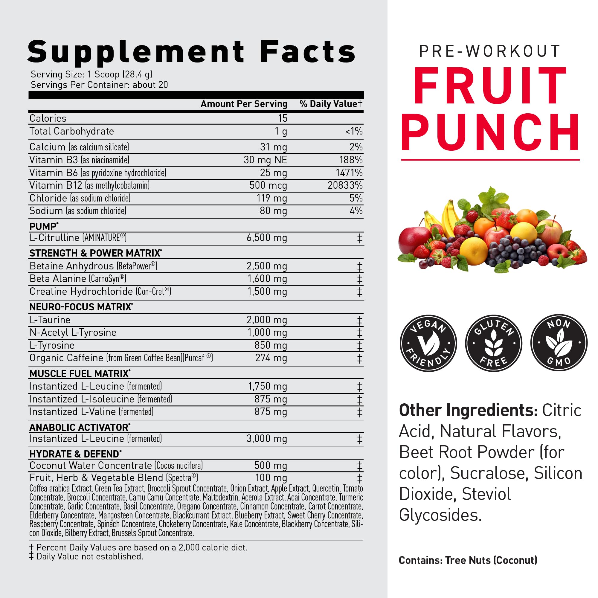 Kaged Fruta Punch, mezcla rápida tras verter en el vaso.