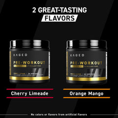 Kaged Pre-Workout Elite caffeine-free badge signals evening workout suitability.