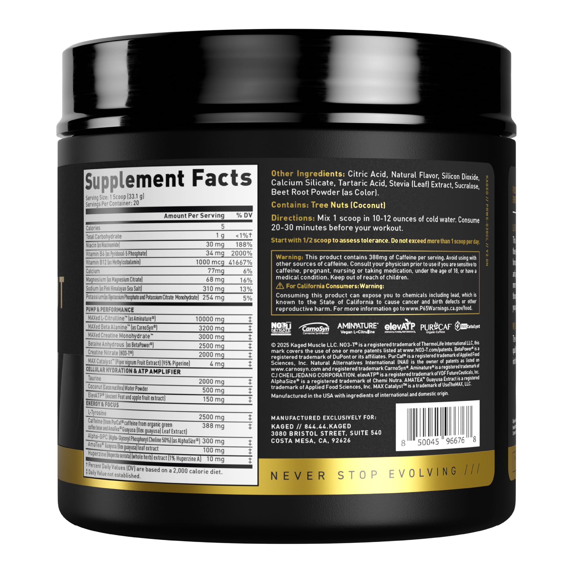 Focused gym scene powered by Kaged Pre Workout Elite