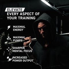Kaged Pre Workout Elite poured into glass with citrus aroma rising